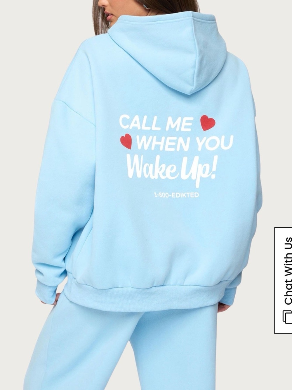 Call Me When You Wake Up! Edikted Light Blue Women’s Joggers Set (NEVER WORN)